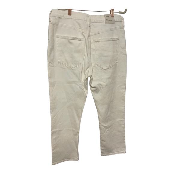 Agolde Riley High Rise Straight Leg Cropped Jeans Stretch Denim White Size 32 - Picture 15 of 16